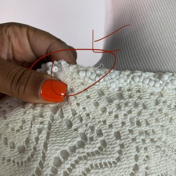 TRINA TURK Womens Size 2 White 3/4 Bell Sleeve V-Neck Crochet Knit Lined  Formal - Picture 2 of 11